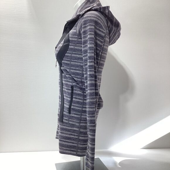 Lululemon Stride Athletic Jacket Zip Front Hooded Sweatshirt Black Gray 2 - Picture 9 of 9